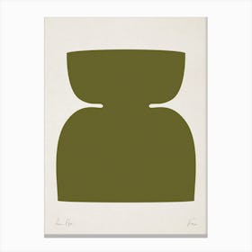 Abstract Object In Olive Green Canvas Print