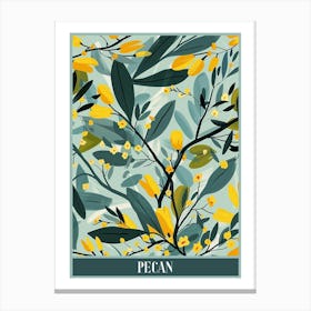 Pecan Tree Flat Illustration 1 Poster Canvas Print