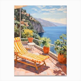Sun Lounger By The Pool In Amalfi Coast 5 Canvas Print