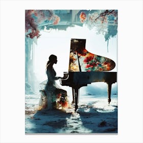 Girl Playing A Piano 2 Canvas Print