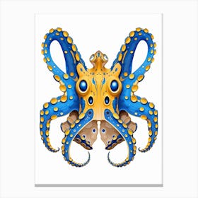 Blue Ringed Octopus Illustration 16 Canvas Print