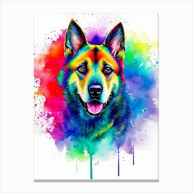 Belgian Malinois Rainbow Oil Painting dog Canvas Print