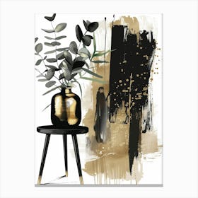 Gold And Black Abstract Painting 21 Canvas Print