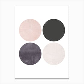 Circles Pink Cotton Abstract Canvas Print