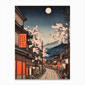 Ginzan Onsen, Japan Vintage Travel Art 1 Canvas Print