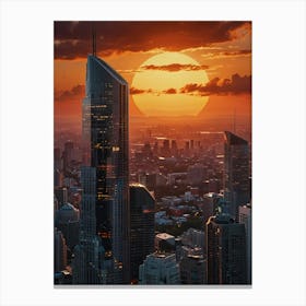 Sunset Over Bangkok Canvas Print