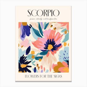 Flowers For The Signs Scorpio 1 Zodiac Sign Canvas Print