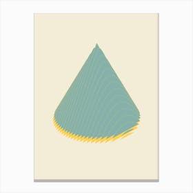 Green And Yellow Cone Abstract Minimal Canvas Print