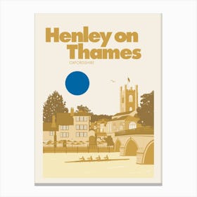 Henley On Thames, Oxfordshire (Yellow) Canvas Print