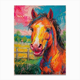 Horse In A Field Canvas Print