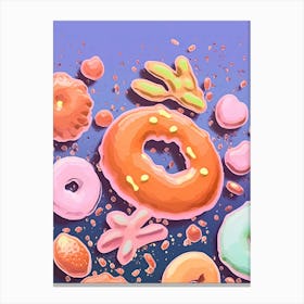 Colourful Donuts Illustration 5 Canvas Print
