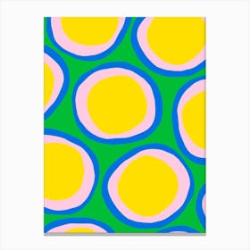 Yellow And Pink Circles 1 Canvas Print