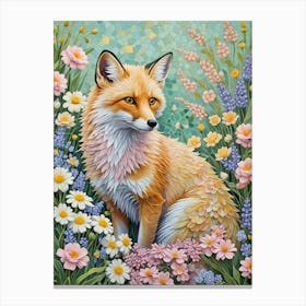 Floral Fox In The Meadow no2 Toile