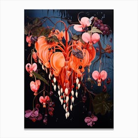 Surreal Florals Bleeding Heart Dicentra 1 Flower Painting Canvas Print