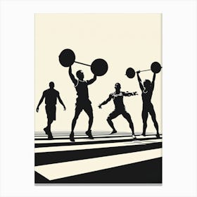 Silhouettes Of Athletes Canvas Print