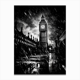 Big Ben In The Rain Canvas Print