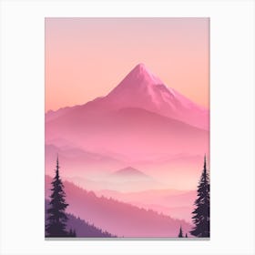 Misty Mountains Vertical Background In Pink Tone 64 Canvas Print