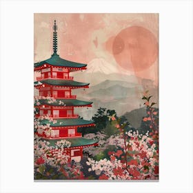 Kiyomizu Dera Temple In Kyoto Mid Century Modern 2 Canvas Print