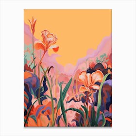 Boho Wildflower Painting Wild Iris 1 Canvas Print