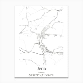 Jena,Germany Minimalist Map Canvas Print