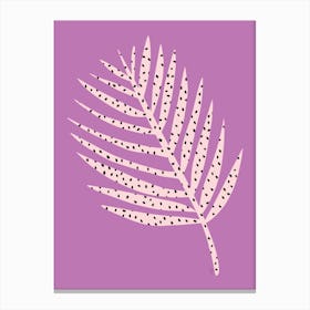 Polka Dot Leaf in Purple Canvas Print