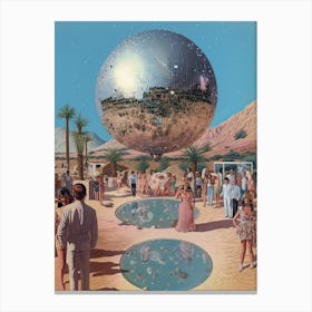 Giant Disco Ball Party In The Desert 1 Canvas Print