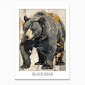 Black Bear Precisionist Illustration 2 Poster Canvas Print