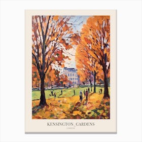 Autumn City Park Painting Kensington Gardens London 2 Poster Canvas Print