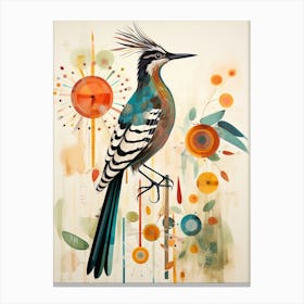 Bird Painting Collage Roadrunner 2 Canvas Print