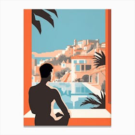 Ibiza, Spain, Bold Outlines 4 Canvas Print
