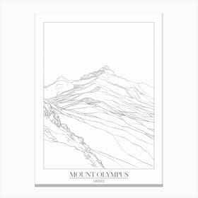 Mount Olympus Greece Line Drawing 7 Poster Canvas Print