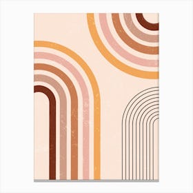 Abstract Arches Retro Modern Speckled Background Canvas Print