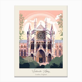 Westminster Abbey   London, England   Cute Botanical Illustration Travel 0 Poster Canvas Print