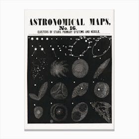 Astronomical Maps Stars Vintage Poster Canvas Print
