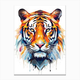 Tiger Art In Geometric Abstraction Style 4 Canvas Print