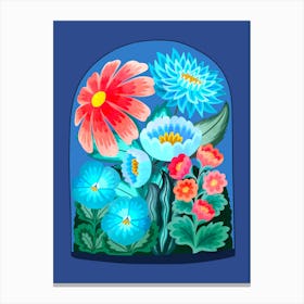 Flowers In A Glass Dome 1 Canvas Print