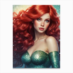 Ariel - The little mermaid, disney movie art work Canvas Print