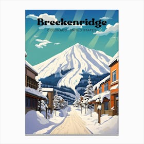 Breckenridge Colorado USA Sunset Modern Travel Art Canvas Print