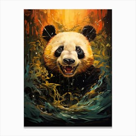 Panda Art In Cubistic Style 1 Canvas Print