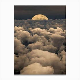 Full Moon Above Clouds Canvas Print