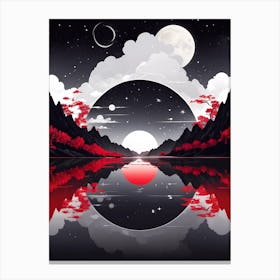 Moon Reflected In Water Canvas Print