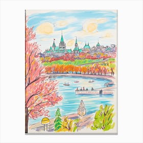 Ottawa, Dreamy Storybook Illustration 3 Canvas Print