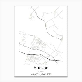 Hudson,Canada Minimalist Map Canvas Print