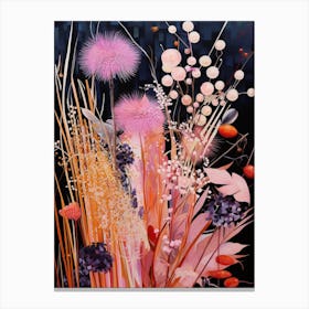 Surreal Florals Fountain Grass 1 Flower Painting Canvas Print