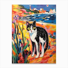 Painting Of A Cat In Algarve Portugal 2 Canvas Print