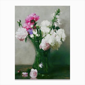 Peonies In A Vase 9 Canvas Print