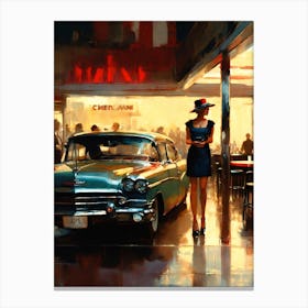 Night At The Drive-In Canvas Print