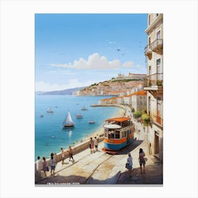 Lisbon, Portugal, Atlantic Ocean beach. Canvas Print