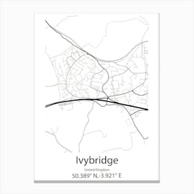 Ivybridge,United Kingdom Minimalist Map Canvas Print