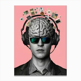 Man With Headphones 7 Canvas Print